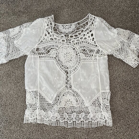 White Bathing Suit Coverup/Top - New Without Tags - Picture 4 of 4